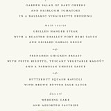 "Flow" - Menus in Emerald by Three Kisses Studio - Detail