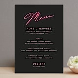 "Crazy in Love" - Menus in Hot Pink by Design Lotus - Front