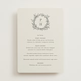 "leafy wreath" - Menus in Cotton by Kate Ahn - Front