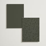 "leafy wreath" - Menus in Cotton by Kate Ahn - Back of Card Options