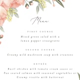 "Peony Wreath" - Menus in Peach by Joanna Griffin - Detail
