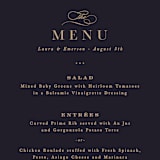 "Monogram a la Mode" - Menus in Midnight by Hooray Creative - Detail