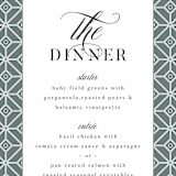 "Serafina" - Menus in Sage by Melanie Kosuge - Detail