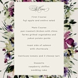 "Floral Love" - Menus in Lilac by Lori Wemple - Detail