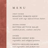 "Dust" - Menus in Sienna by Carrie ONeal - Detail