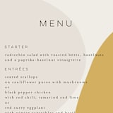 "Organic shapes" - Menus in Mustard by Morgan Kendall - Detail