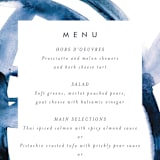 "Wedded Watercolor" - Menus in Ocean by Mary Gaspar - Detail
