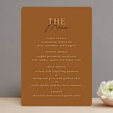 "Modern Traditionalist" - Menus in Butterscotch by Morgan Kendall - Front