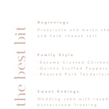 "Party Accordingly" - Menus in Blush by Hudson meet Rose - Detail