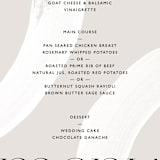 "Swoon" - Menus in Cream by Lindsay Stetson Thompson - Detail