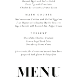 "whimsical ampersand" - Menus in Black Tie by Laura Hamm - Detail