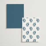 "Kantha Quilt" - Menus in Indigo by Nazia Hyder - Back of Card Options