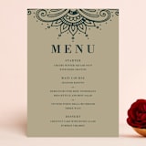 "Engraved Paisley" - Menus in Cardamom by Oma N. Ramkhelawan - Front