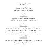 "Together With You" - Menus in Noir by Kimberly FitzSimons - Detail