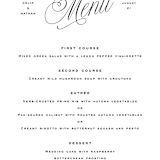 "Stacked Script" - Menus in Classic by Olivia Kanaley Inman - Detail