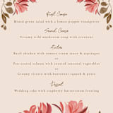 "Painterly Florals" - Menus in Scarlet by Vivian Yiwing - Detail