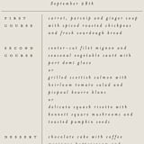 "Moderne" - Menus in Graphite by Everett Paper Goods - Detail