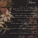 "Fall Garden Bouquet" - Menus in Rust by Grace Kreinbrink - Detail