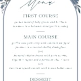"Flourish" - Menus in Bluemoon by Jen Owens - Detail
