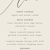 "Tilted Script" - Menus in Ivory by Hannah Williams - Detail