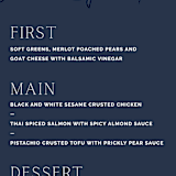 "Forever Intertwined" - Menus in Navy by Lindsay Stetson Thompson - Detail