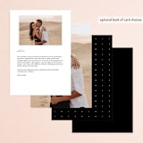 "Slate" - Menus in Bridal Veil by Up Up Creative - Back of Card Options