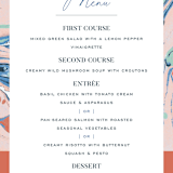 "Mod Marble" - Menus in Maraschino by A Real Peach Studio - Detail