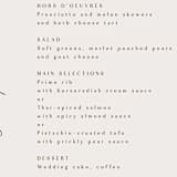 "Love Note" - Menus in Ecru by AK Graphics - Detail