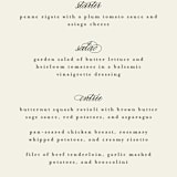 "Elegant Type" - Menus in Cream by Louise Kay - Detail