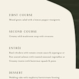 "Warner" - Menus in Emerald by Carrie ONeal - Detail