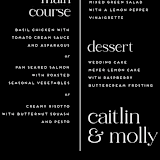 "Split Line" - Menus in Black Tie by Amy Payne - Detail