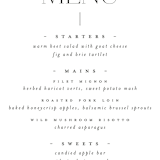 "Modern Type" - Menus in Moon by Heather Cairl - Detail