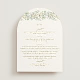 "Floral Arch" - Menus in Greenery by Phrosné Barwood - Front