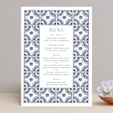 "watercolor tile" - Menus in Cobalt by Katharine Watson - Front