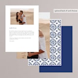 "watercolor tile" - Menus in Cobalt by Katharine Watson - Back of Card Options