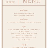 "Modern Ticket" - Menus in Rust by Alethea and Ruth - Detail