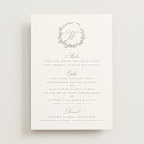 "Romantic Wreath" - Menus in Chantilly by Wildfield Paper Co - Front