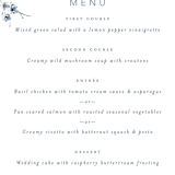 "Love Story" - Menus in Indigo by Leah Bisch - Detail