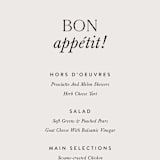 "Apropos" - Menus in Au Lait by Design Lotus - Detail