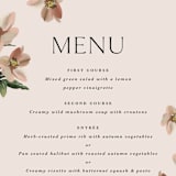 "Halcyon" - Menus in Dove by Olivia Kanaley Inman - Detail