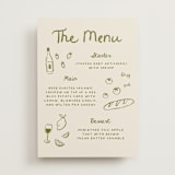 "Playful Doodles" - Menu Signs in Olive by Carmia Jordaan - Front