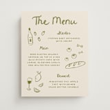 "Playful Doodles" - Menu Signs in Olive by Carmia Jordaan - Front