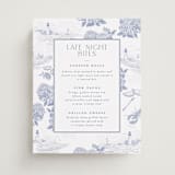 "Coastal Toile" - Menu Signs in Periwinkle by Jenna Holcomb - Front