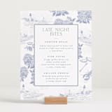 "Coastal Toile" - Menu Signs in Periwinkle by Jenna Holcomb - In Use