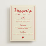 "Big Heart Wedding" - Menu Signs in Cherry by Ani Somi - Front