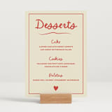 "Big Heart Wedding" - Menu Signs in Cherry by Ani Somi - In Use