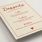 "Big Heart Wedding" - Menu Signs in Cherry by Ani Somi - Detail