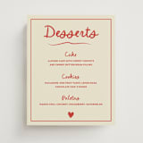 "Big Heart Wedding" - Menu Signs in Cherry by Ani Somi - Front