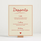 "Big Heart Wedding" - Menu Signs in Cherry by Ani Somi - In Use
