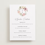 "Timeless Blooms" - Menu Signs in Peony by Susan Moyal - Front